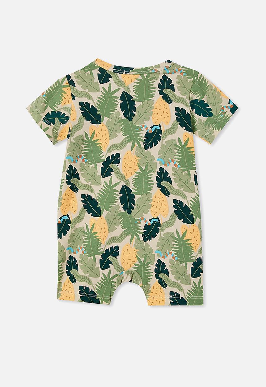 Cotton On - The short sleeve romper - rainy day/tropical steve