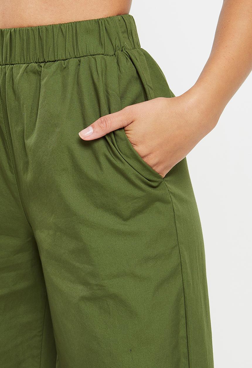 Cotton On - Petite sorrento wide leg pant - khaki