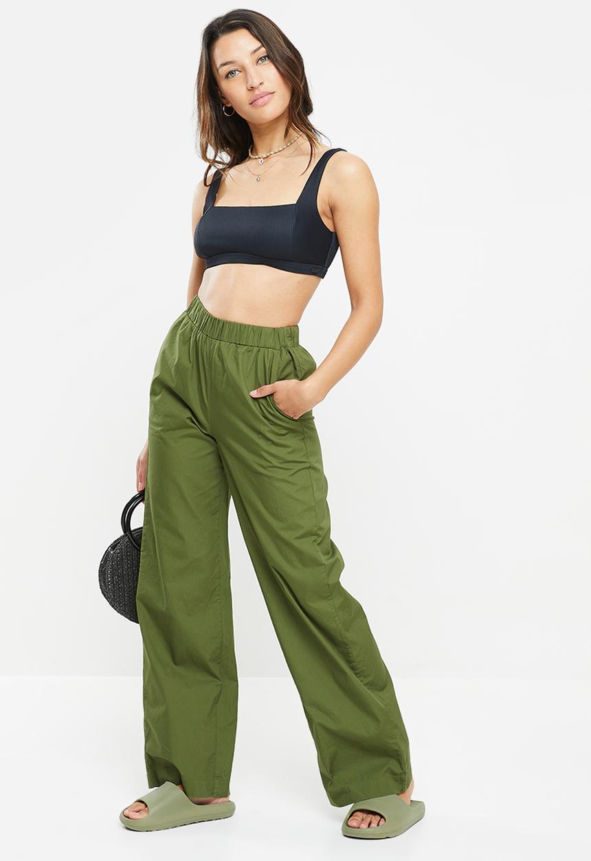 Cotton On - Petite sorrento wide leg pant - khaki