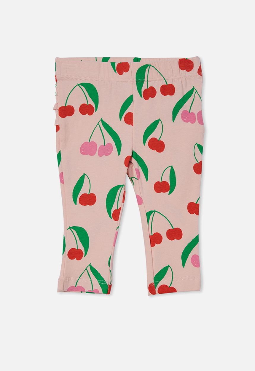 Cotton On - Quinn ruffle legging - pinky/santina cherries