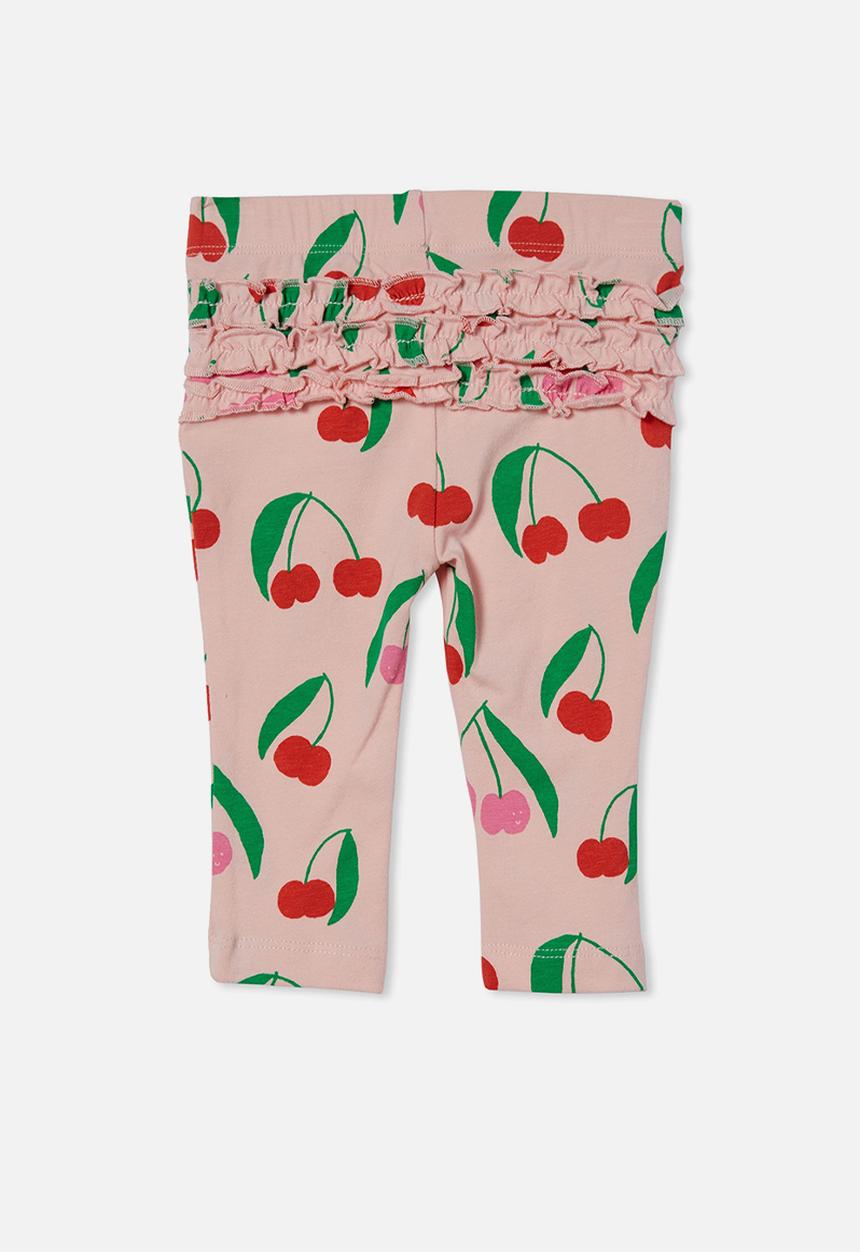 Cotton On - Quinn ruffle legging - pinky/santina cherries