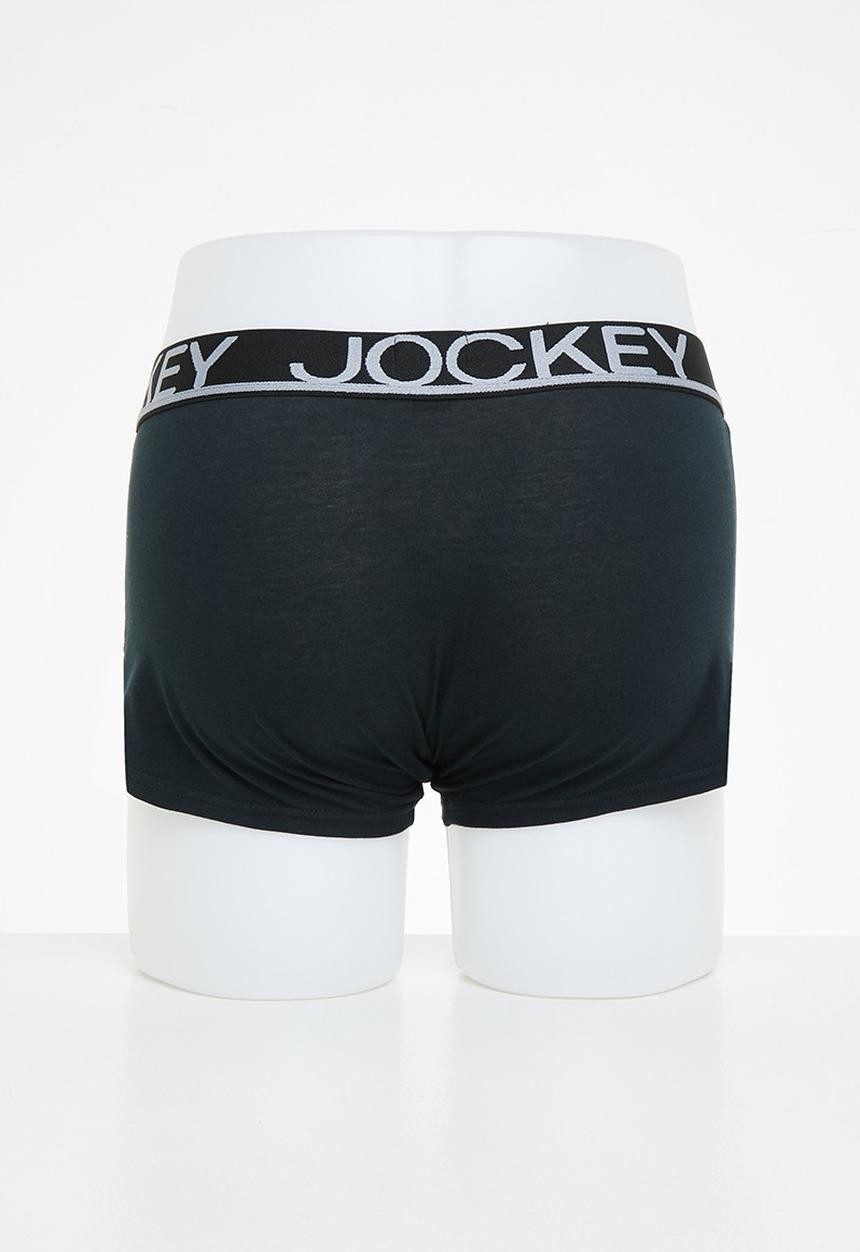 Jockey - 2 pack exclusiv pouch trunks - black & lazuli blue