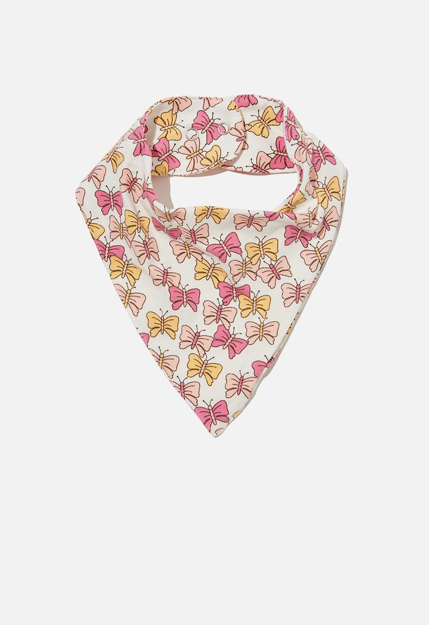 Cotton On - The bandana bib - vanilla/bethany butterflies