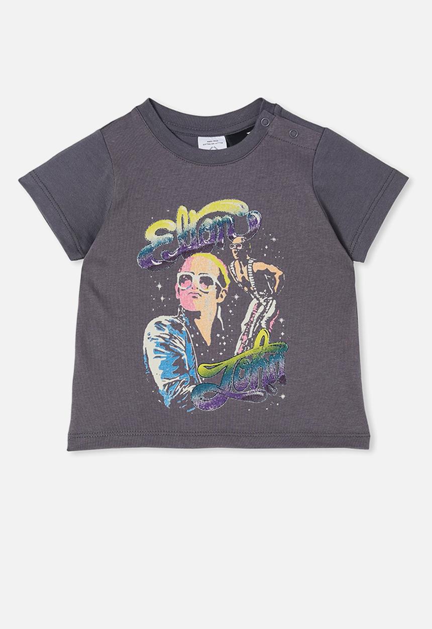 Cotton On - Jamie short sleeve tee-license - lcn bra rabbit grey/elton john speckle