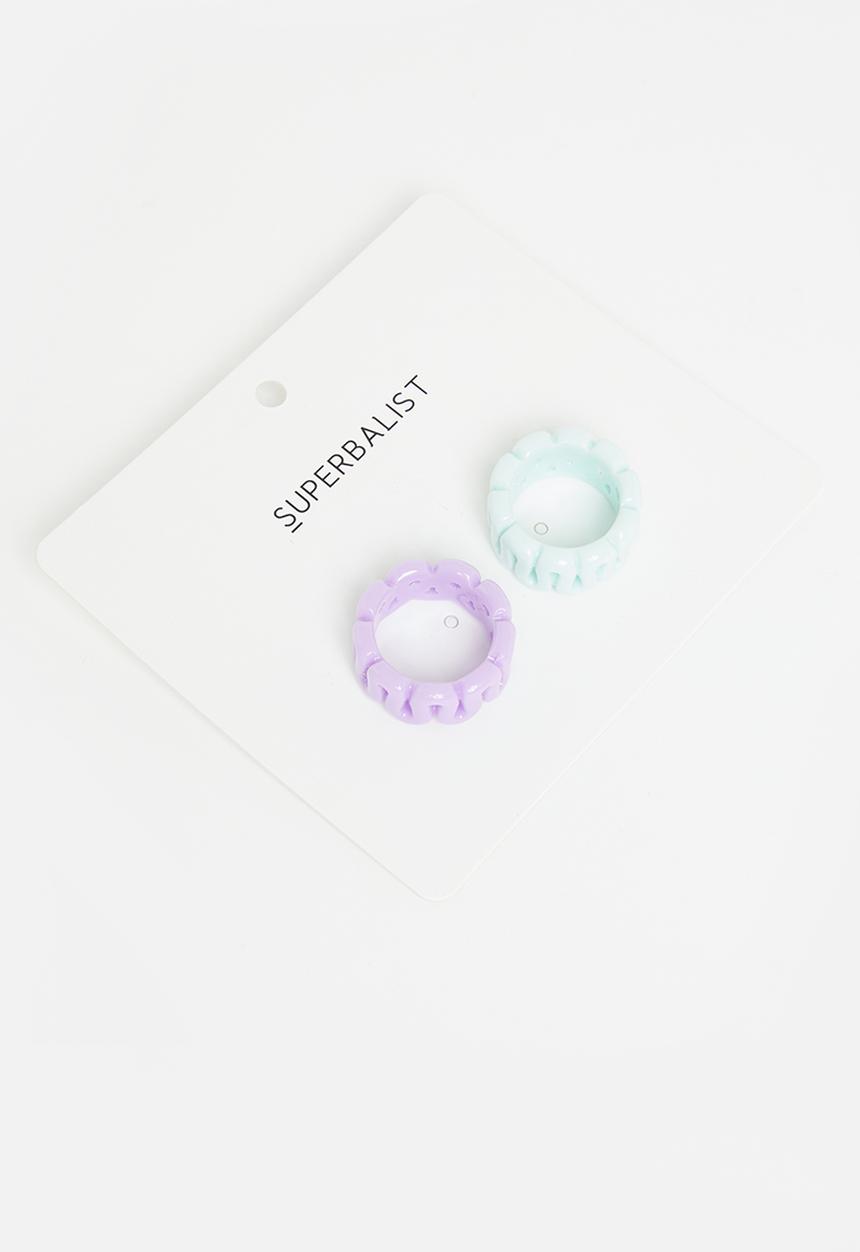 Superbalist - Chelsea ring set - blue & purple