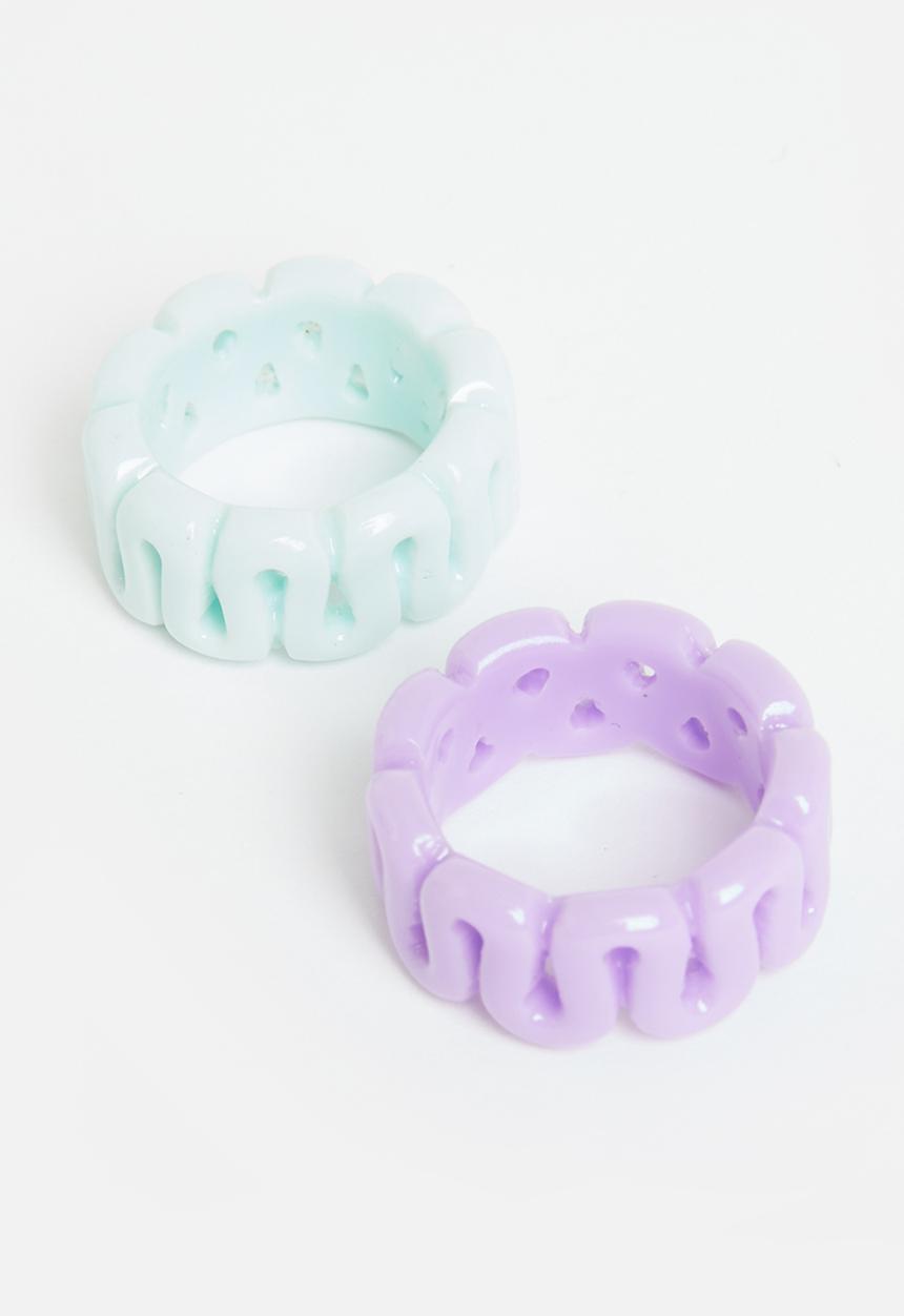 Superbalist - Chelsea ring set - blue & purple
