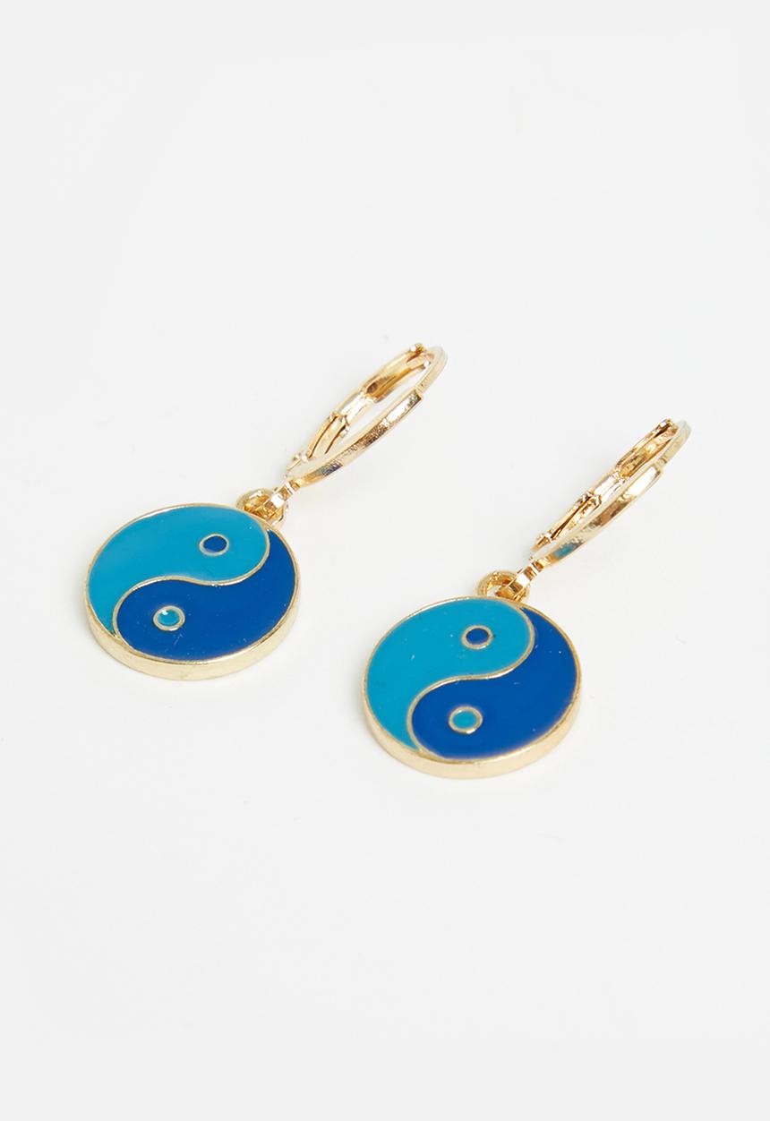 Superbalist - Ying yang earrings - blue & gold