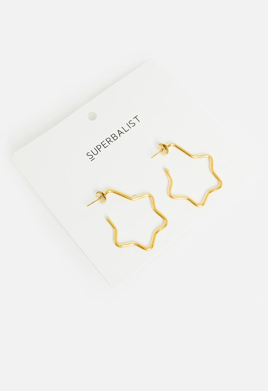 Superbalist - Star shaped hoop earrings - gold