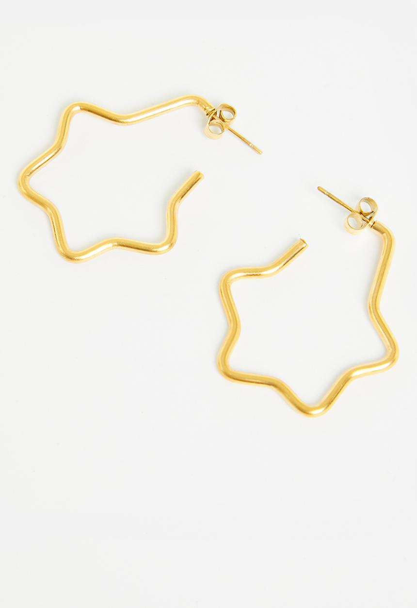 Superbalist - Star shaped hoop earrings - gold