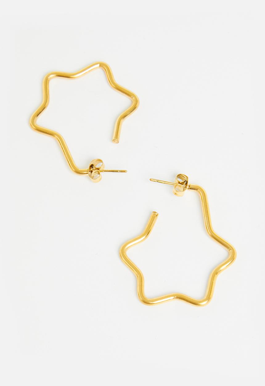 Superbalist - Star shaped hoop earrings - gold