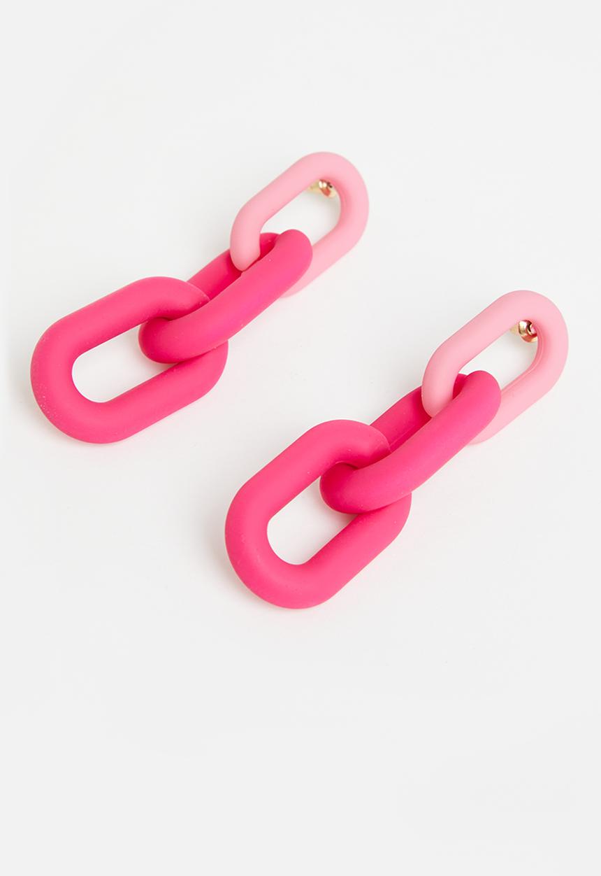 Superbalist - Molly chain link earrings - pink