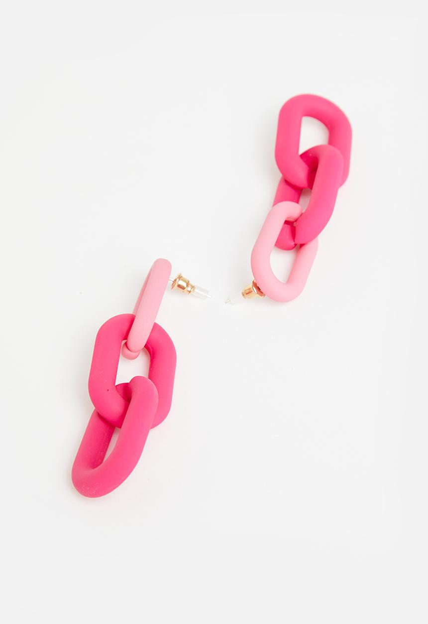 Superbalist - Molly chain link earrings - pink