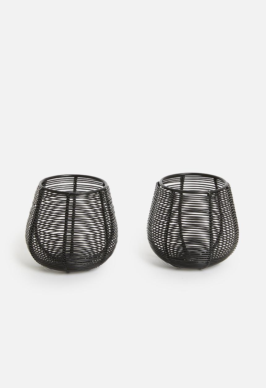 H&S - Iron candle holder - black
