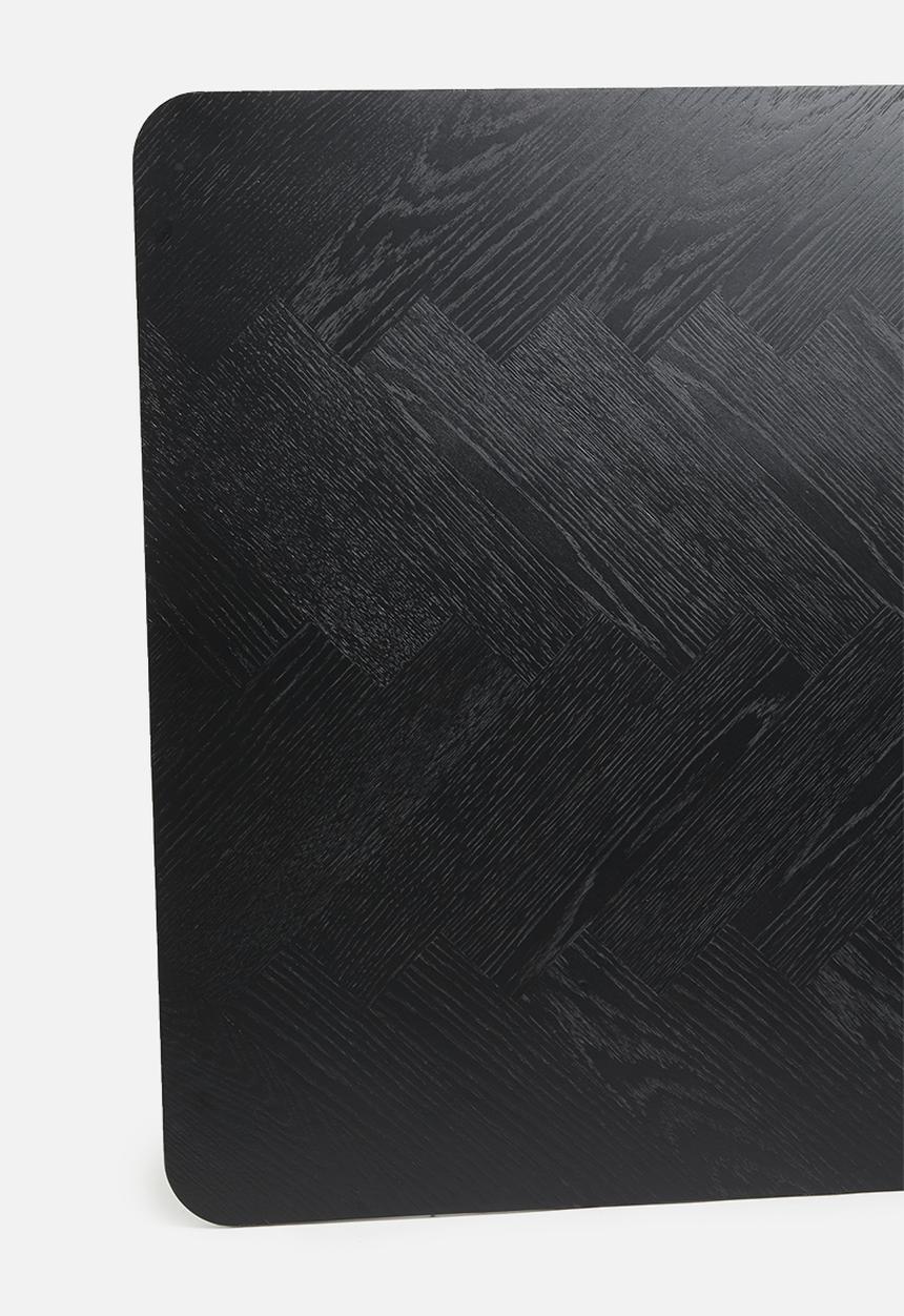 Sixth Floor - Fabio herringbone dining table - black