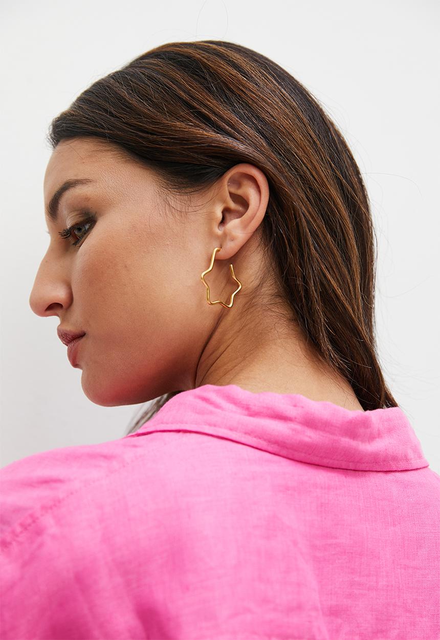 Superbalist - Star shaped hoop earrings - gold