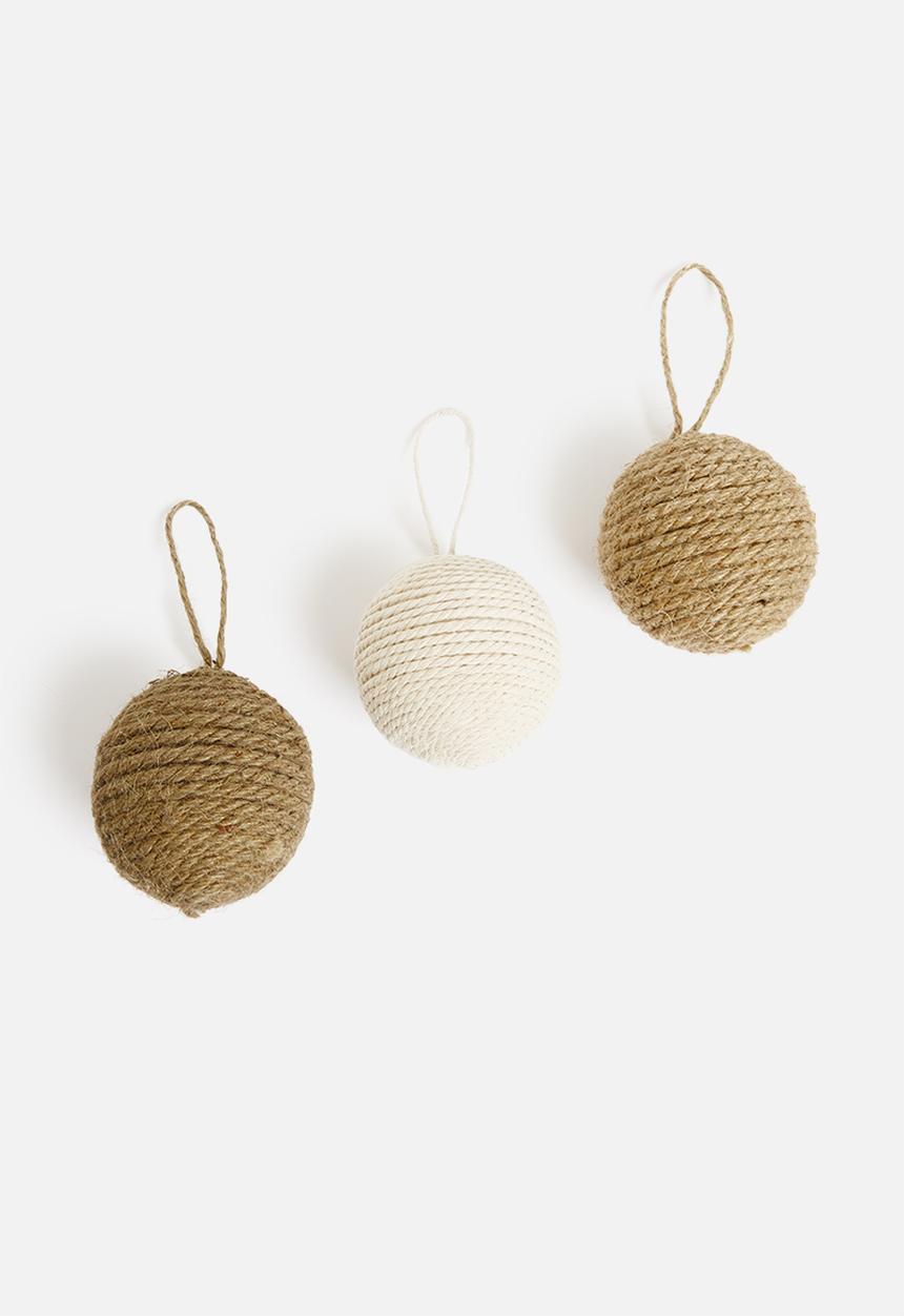 H&S - Jute Christmas Balls - multi