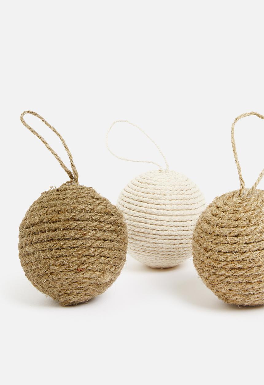 H&S - Jute Christmas Balls - multi