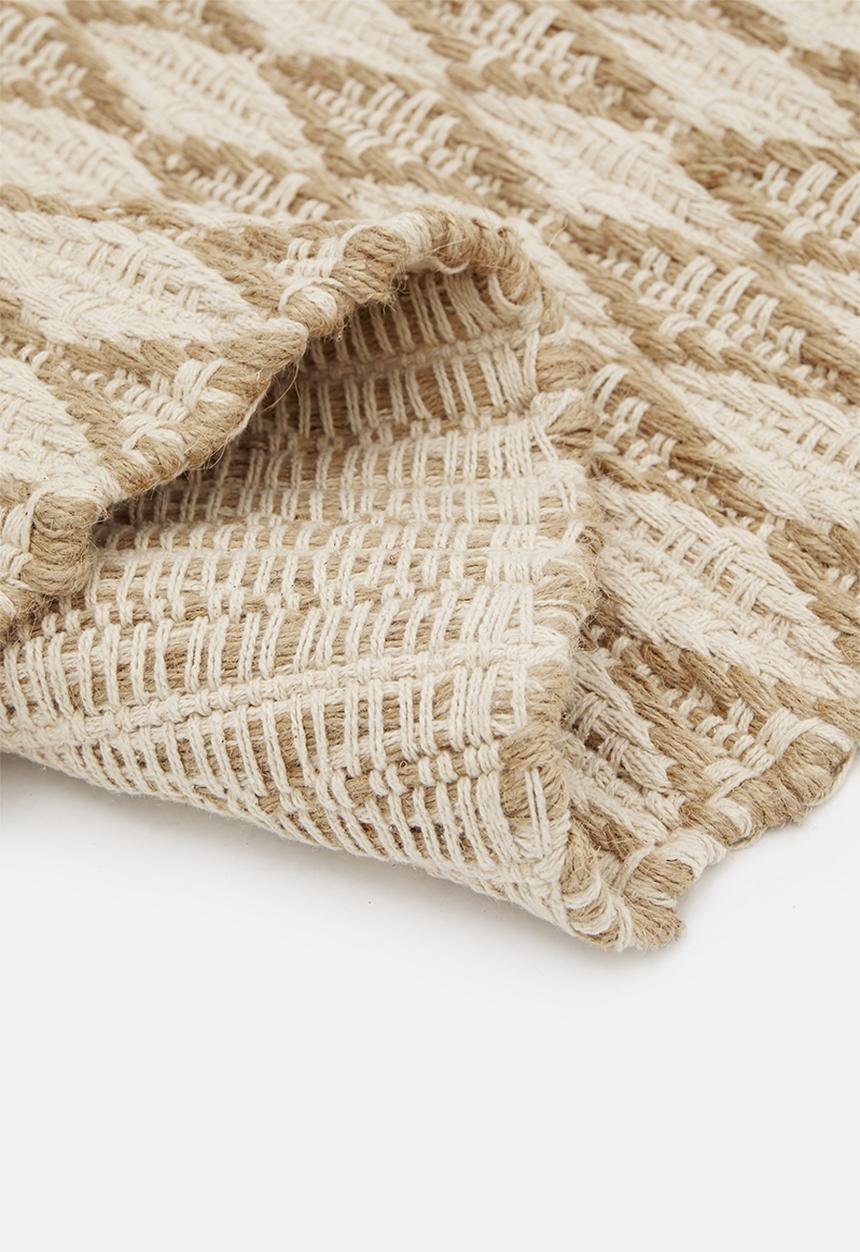 Sixth Floor - Chev jute & cotton runner - natural/white