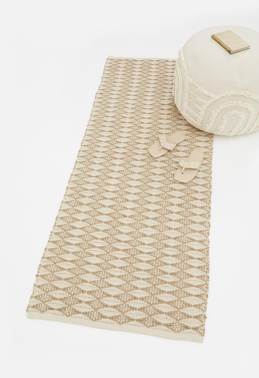 Sixth Floor - Chev jute & cotton runner - natural/white