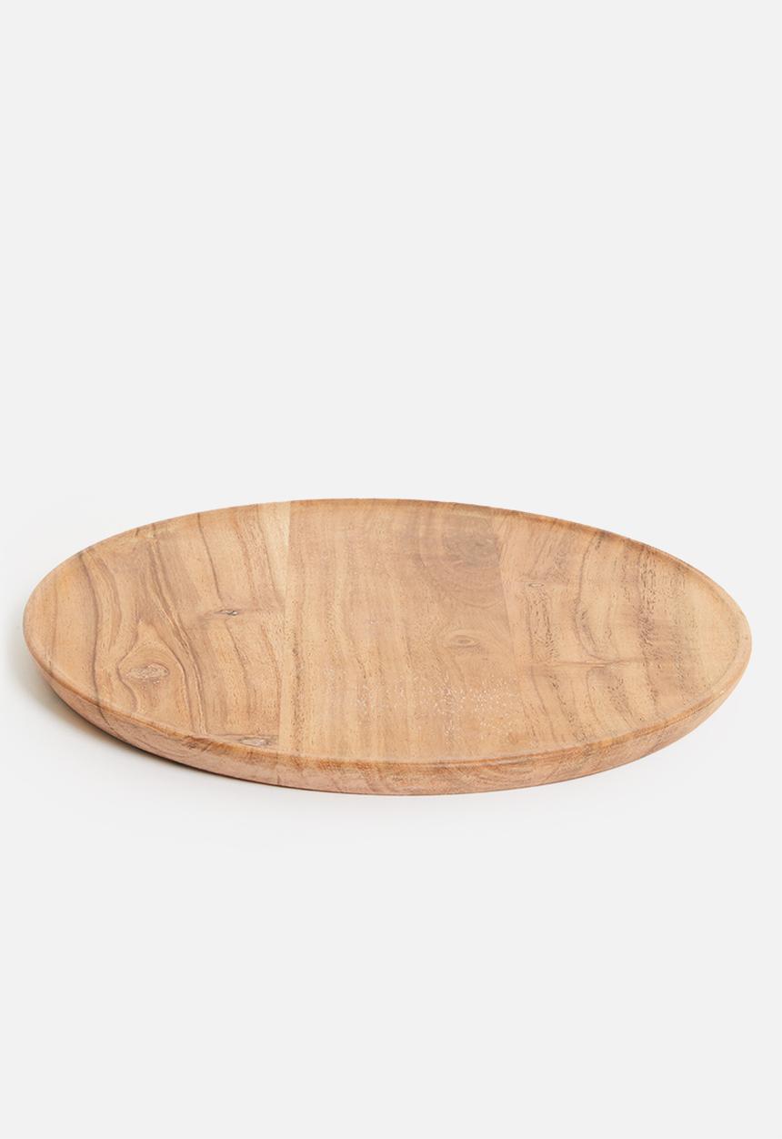 H&S - Wooden candle plate - natural