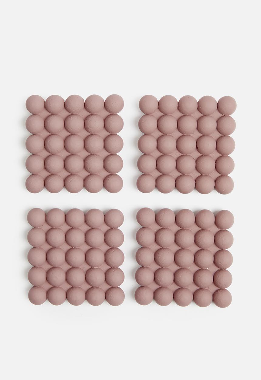 Sixth Floor - Fizz resin coaster set of 4 - clay
