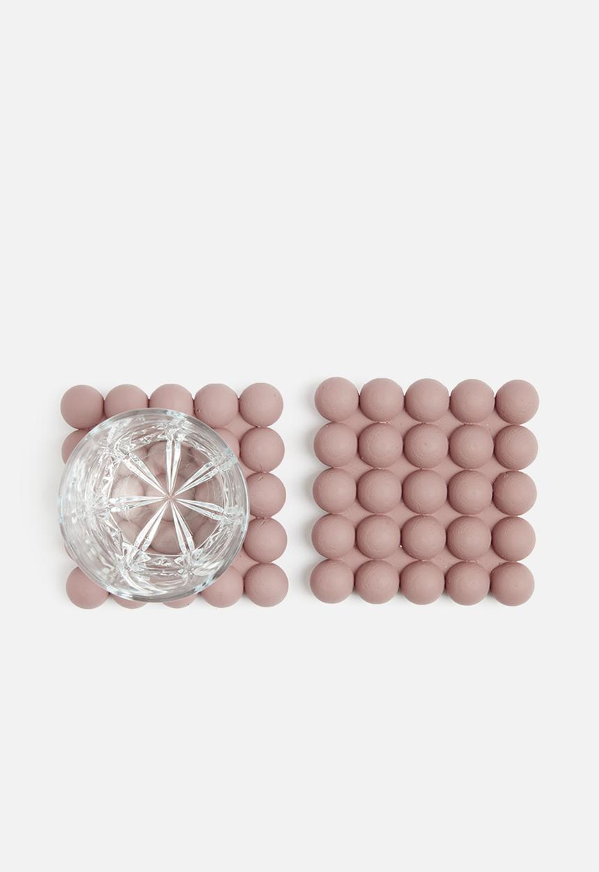 Sixth Floor - Fizz resin coaster set of 4 - clay
