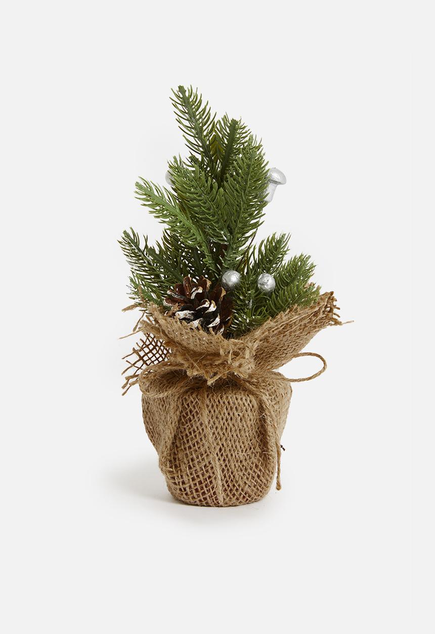 H&S - Christmas tree in jute pot - silver