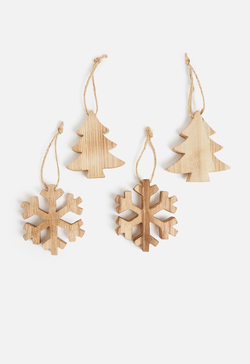 H&S - Cut-out Christmas tree decor - natural
