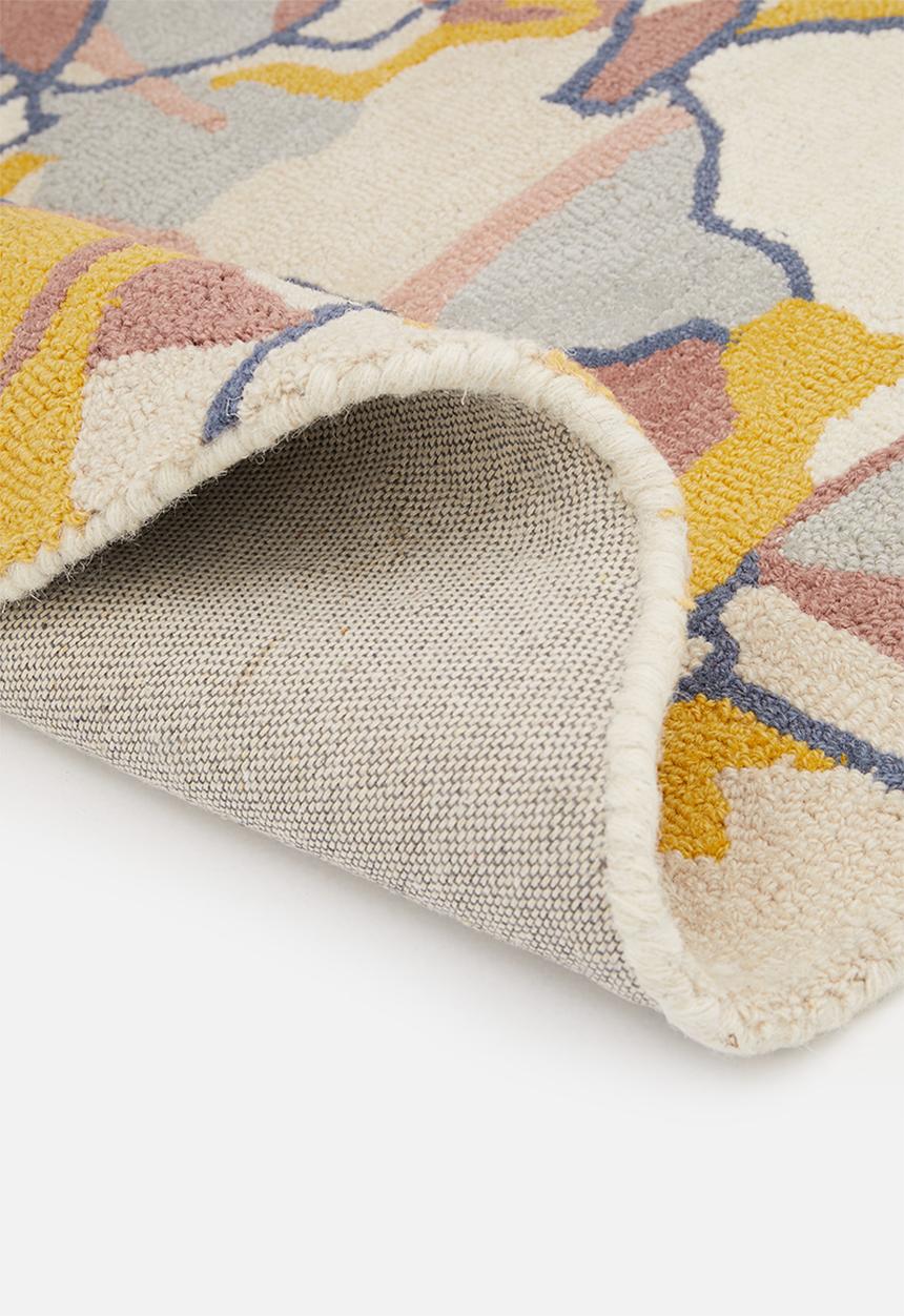 Sixth Floor - Floral hand tufted round rug - multi