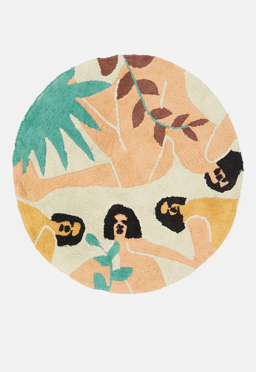 Sixth Floor - Fem cotton tufted round rug - multi