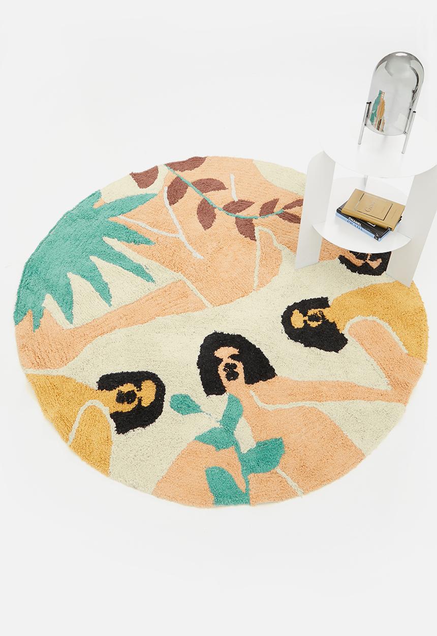 Sixth Floor - Fem cotton tufted round rug - multi