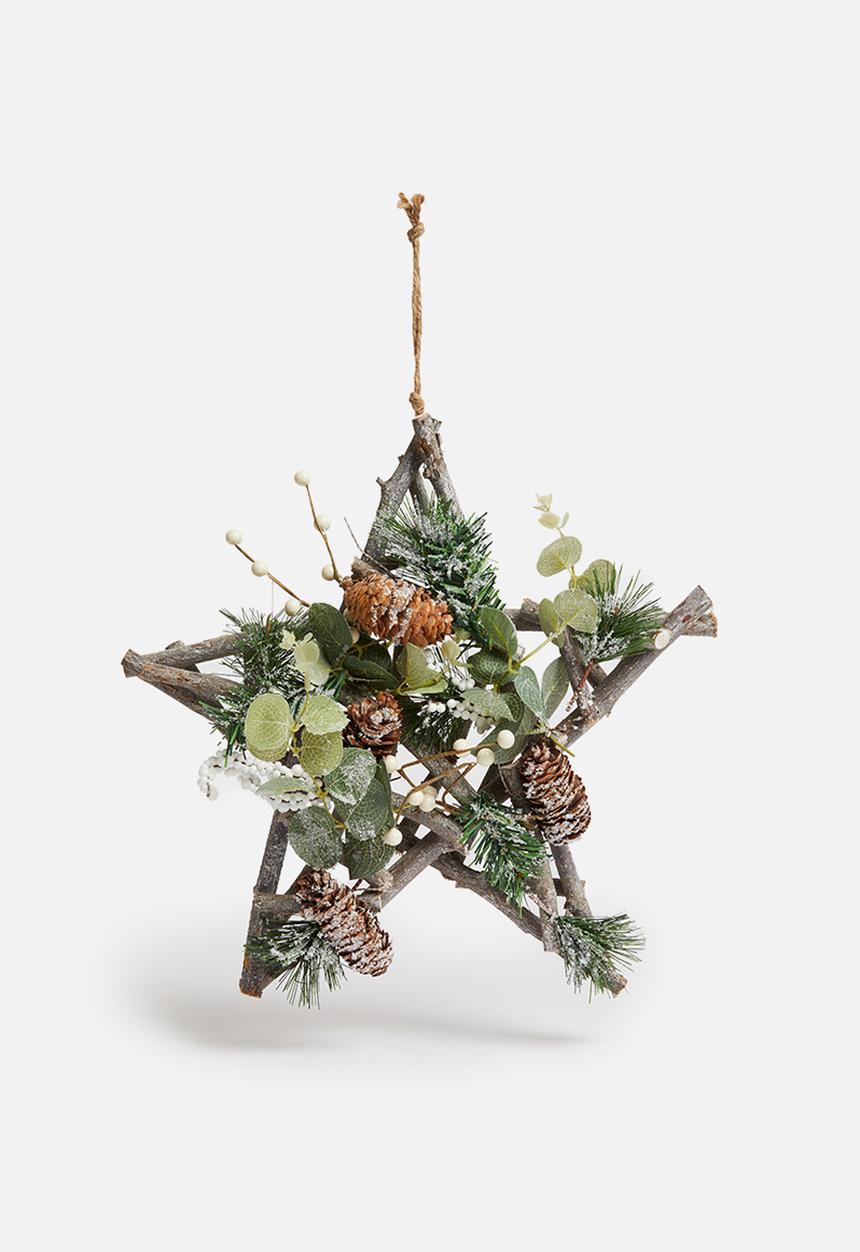 H&S - Rustic Christmas tree star  - Natural