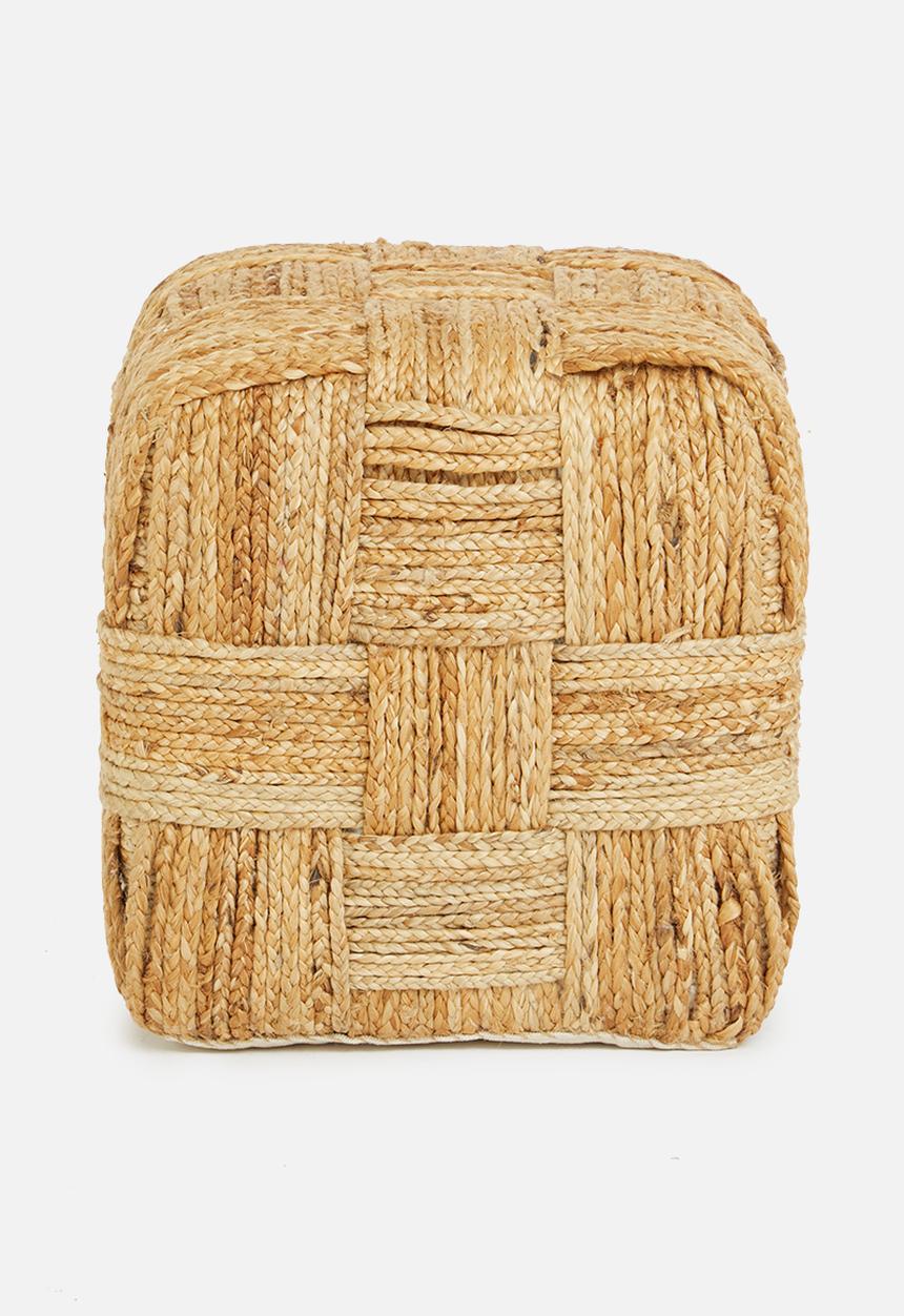 Sixth Floor - Woven square ottoman - natural