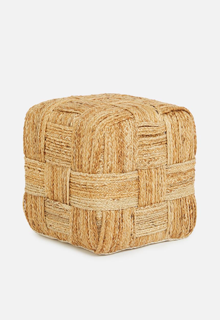 Sixth Floor - Woven square ottoman - natural