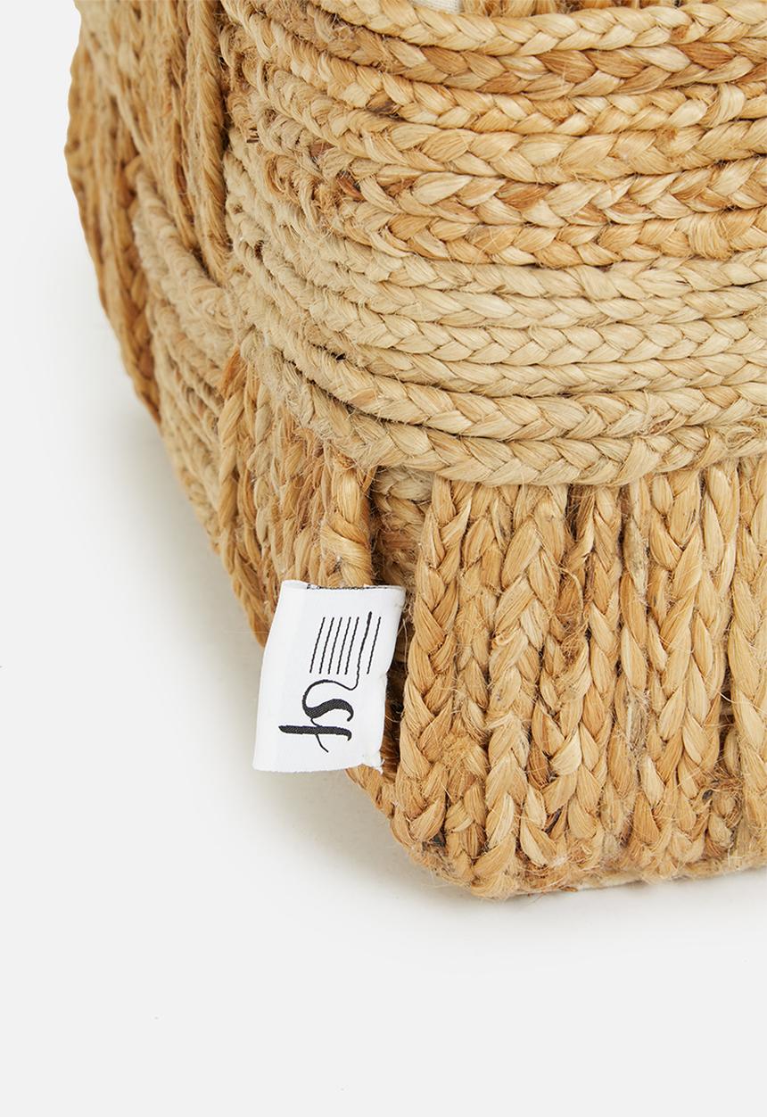 Sixth Floor - Woven square ottoman - natural