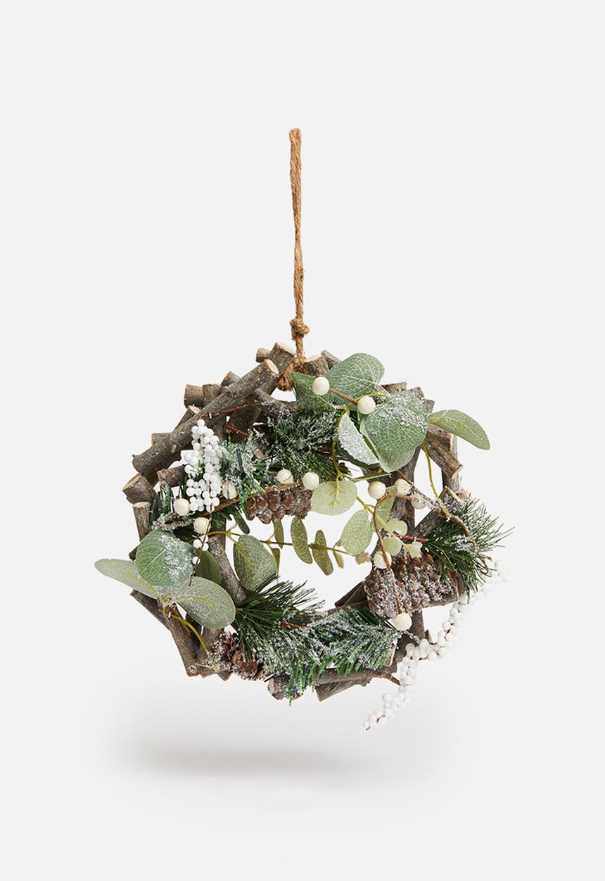 H&S - Rustic Christmas tree wreath - natural