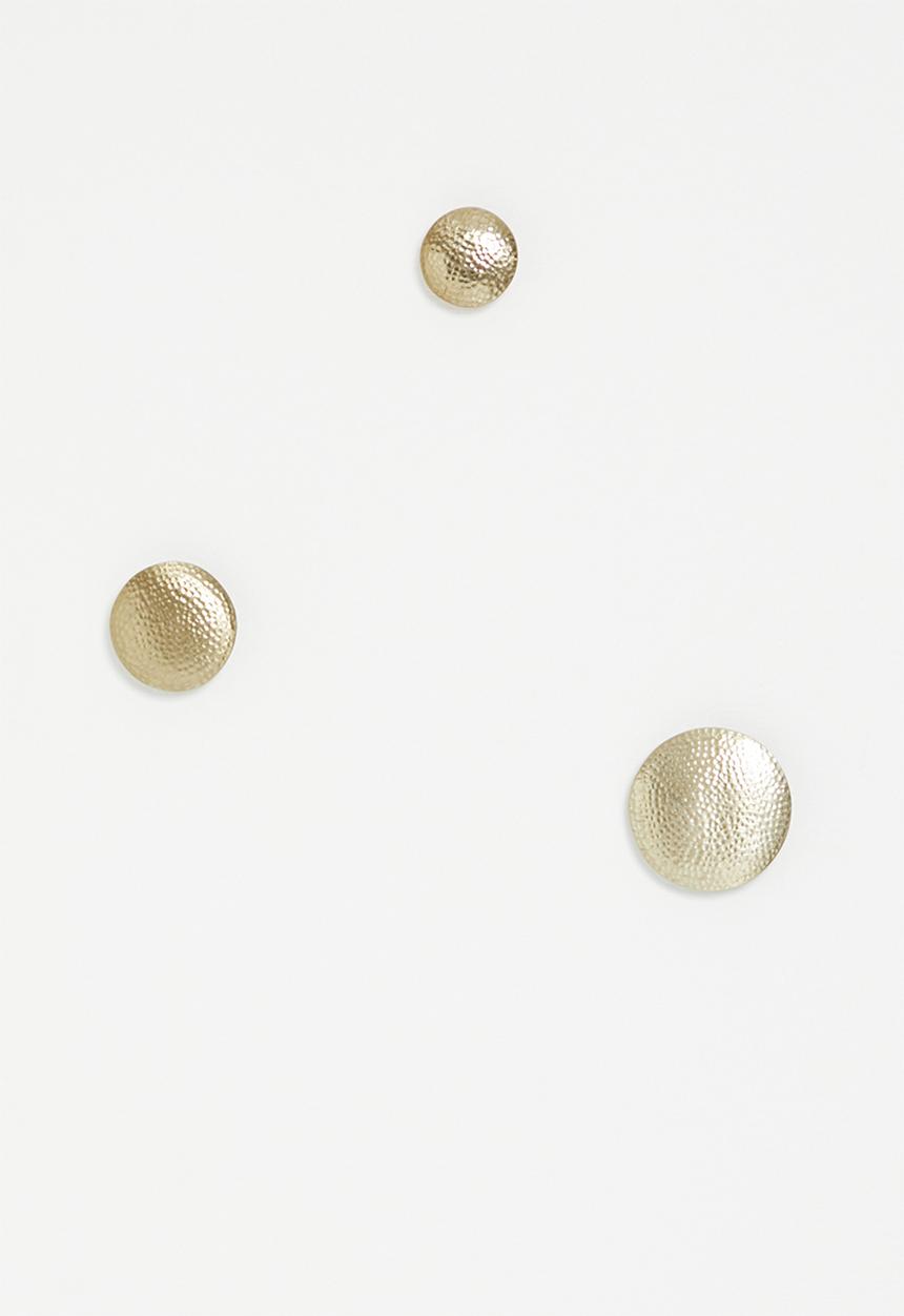 Sixth Floor - Hammered wall hook set of 3 - gold