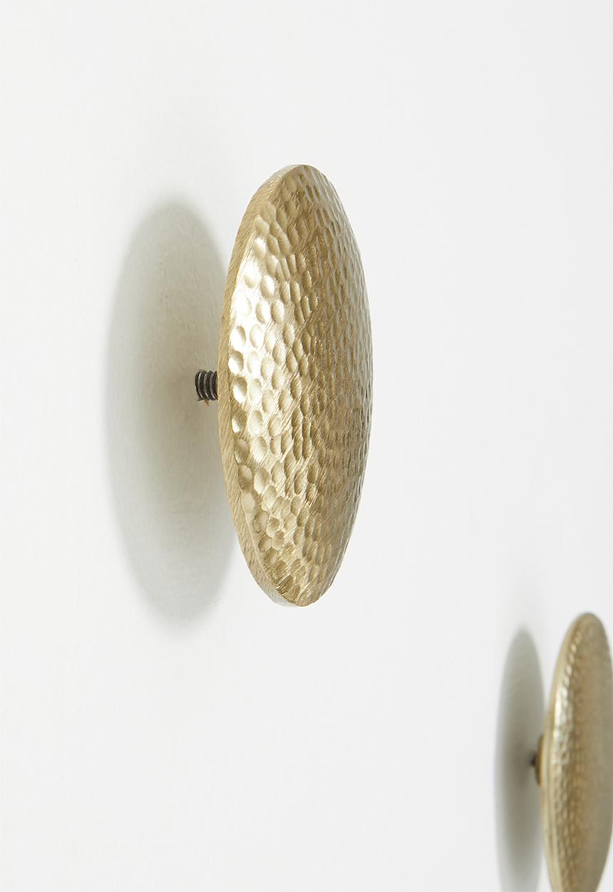 Sixth Floor - Hammered wall hook set of 3 - gold