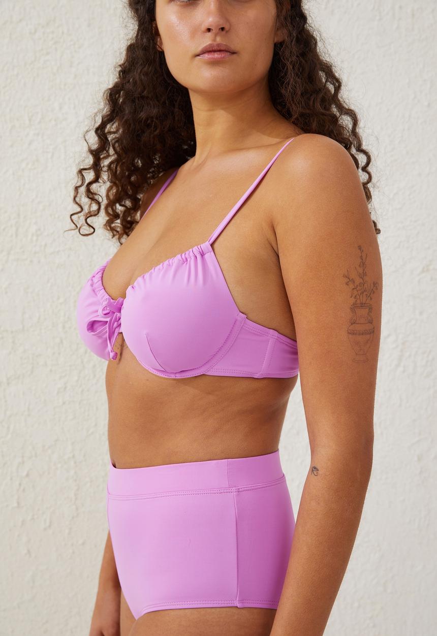 Cotton On - Half wire bra bikini top - digital orchid