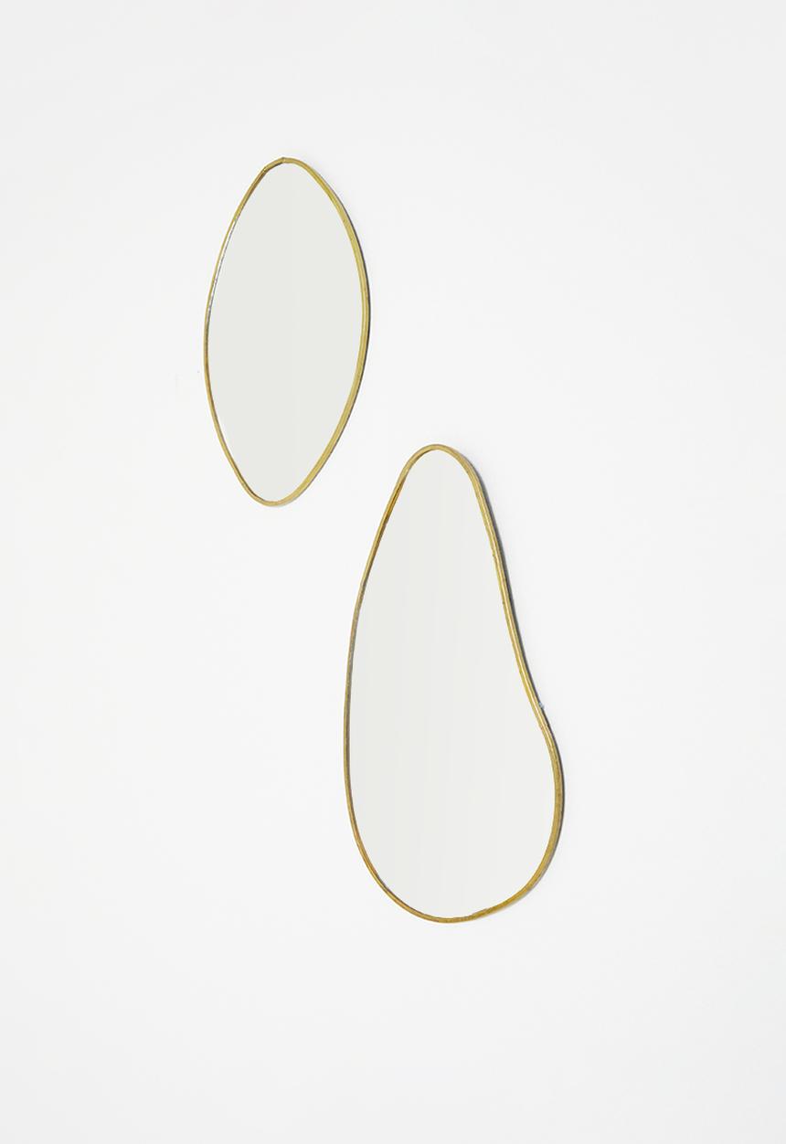 Sixth Floor - Organic mirror set of 2 - gold