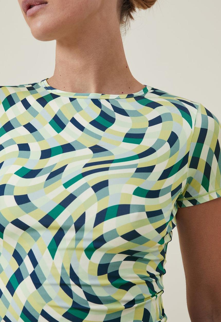 Cotton On - Drew crew neck short sleeve top - eve warped lively green