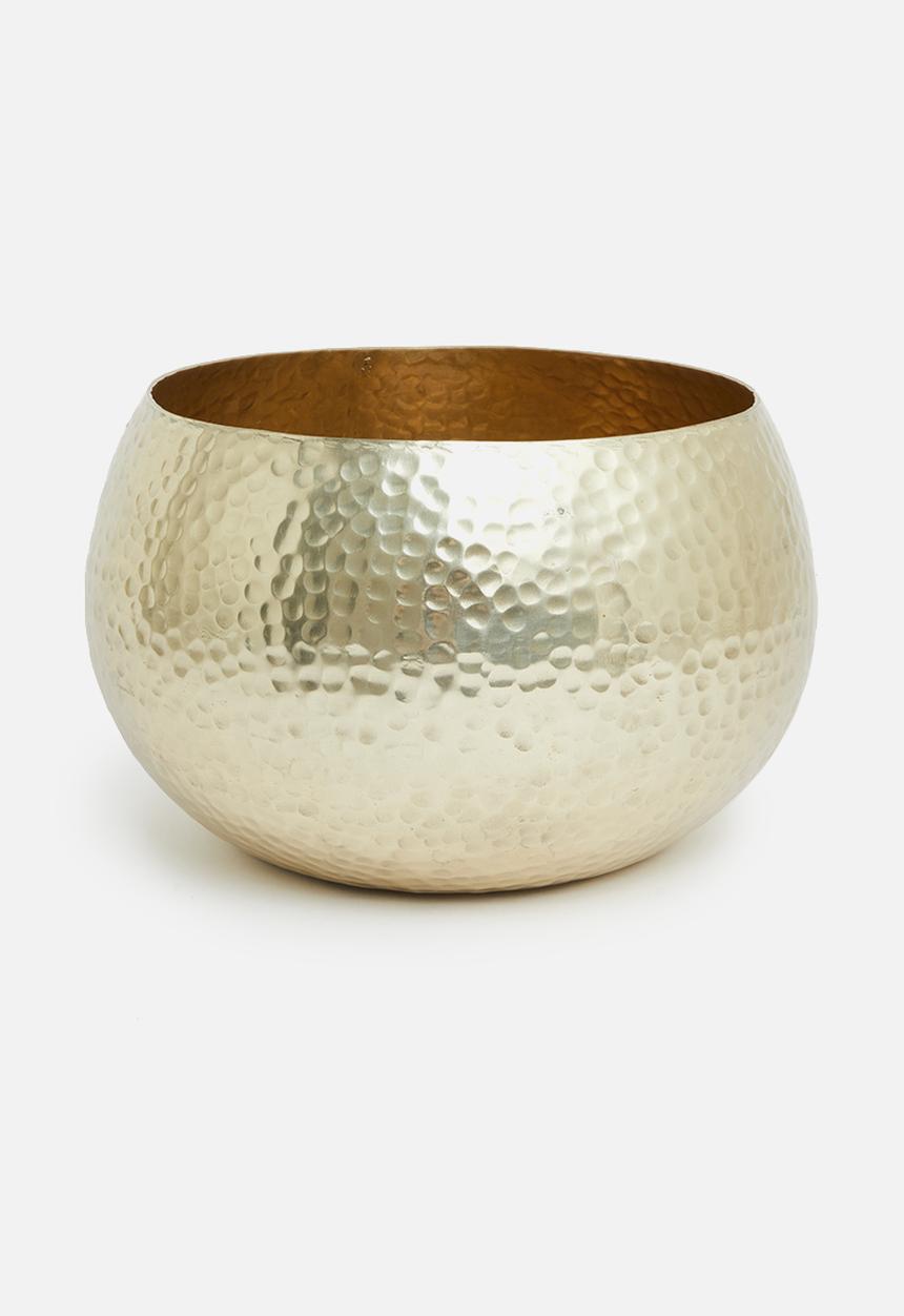 Sixth Floor - Hammered planter oval - gold