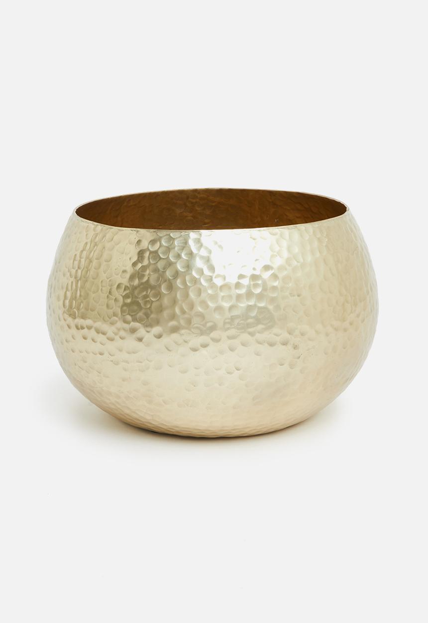Sixth Floor - Hammered planter oval - gold