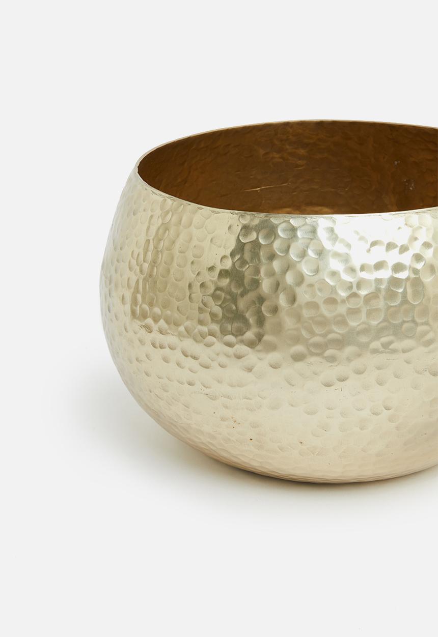 Sixth Floor - Hammered planter oval - gold
