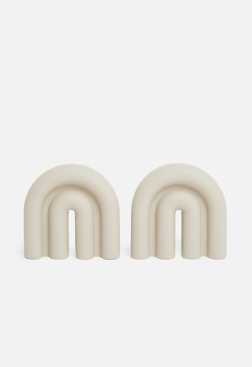 Sixth Floor - Kaia bookends set of 2 - neutral