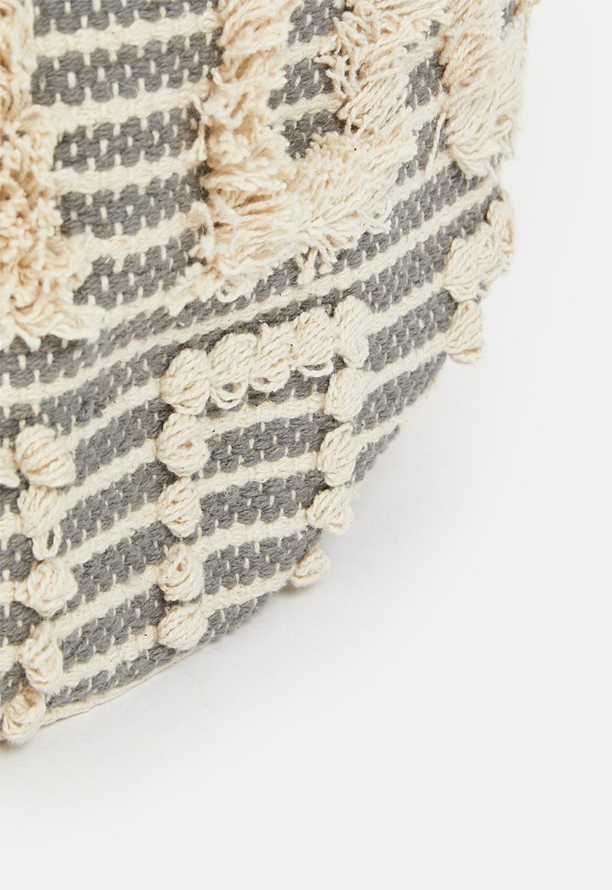 Sixth Floor - Alex tufted basket - grey & yellow