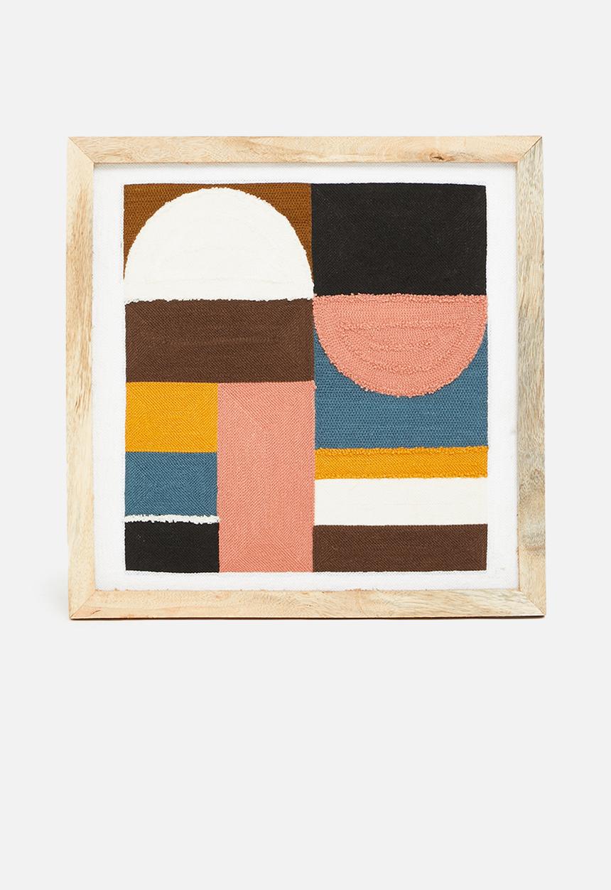 Sixth Floor - Jemaia embroidered wall art - multi