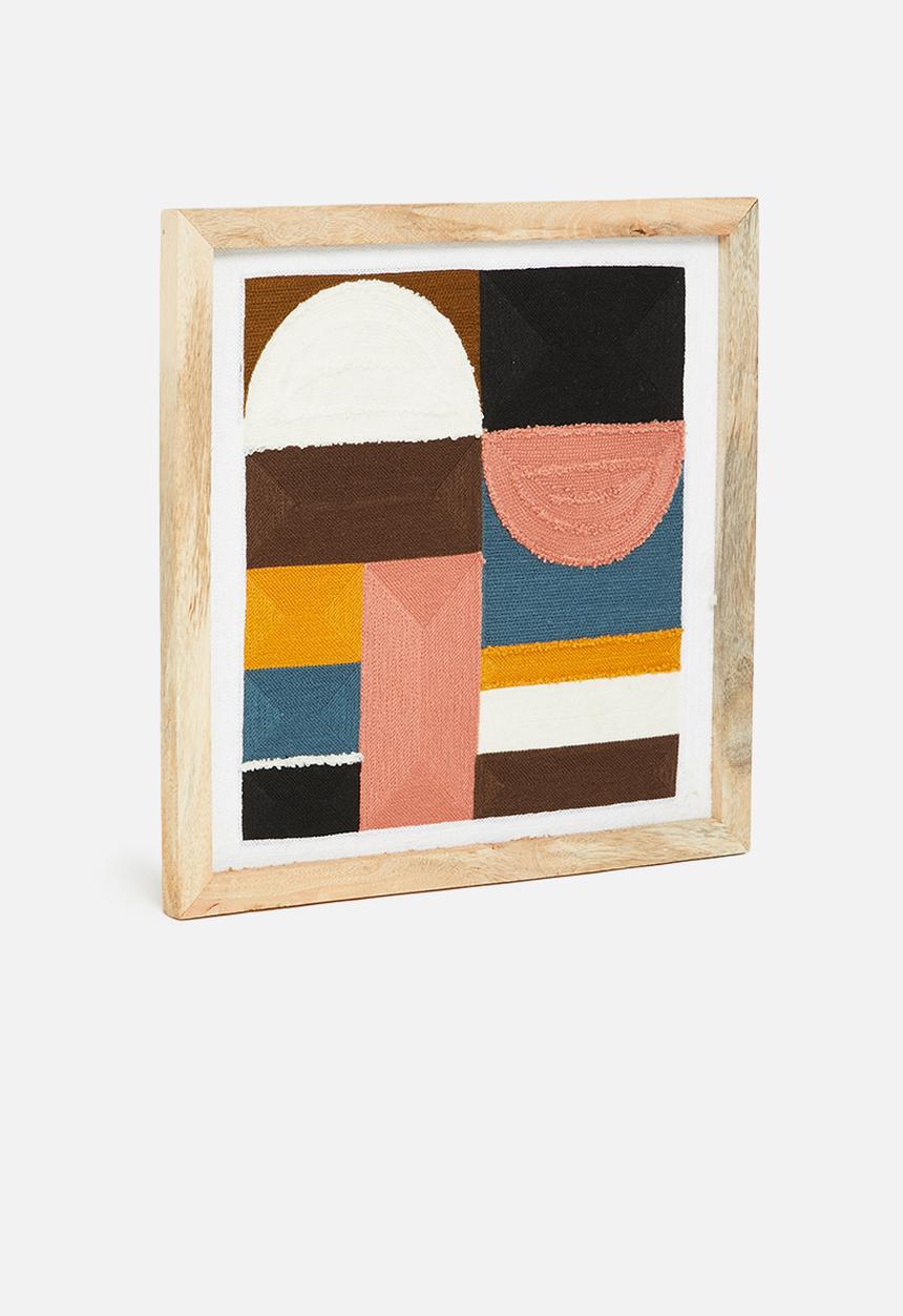 Sixth Floor - Jemaia embroidered wall art - multi