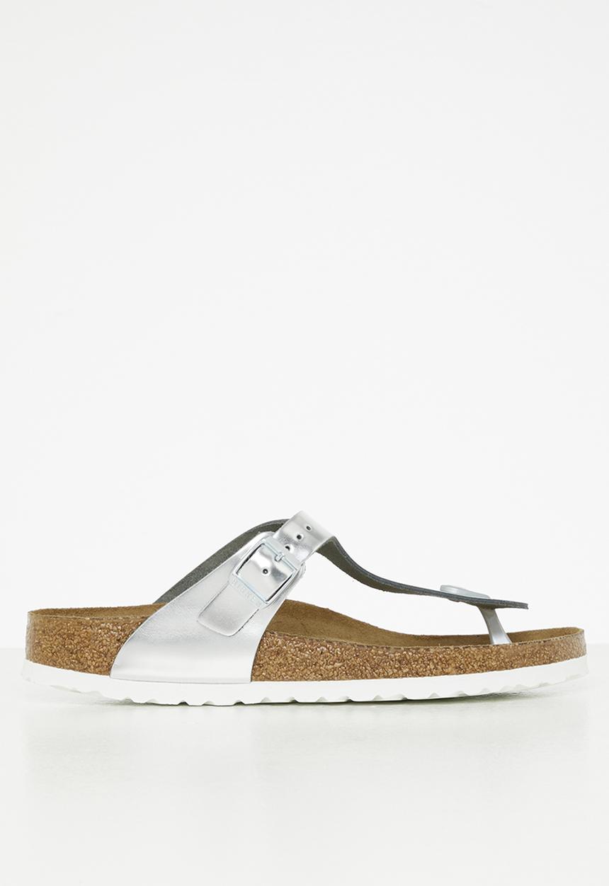 Birkenstock - Gizeh sfb metallic leather narrow - metallic silver