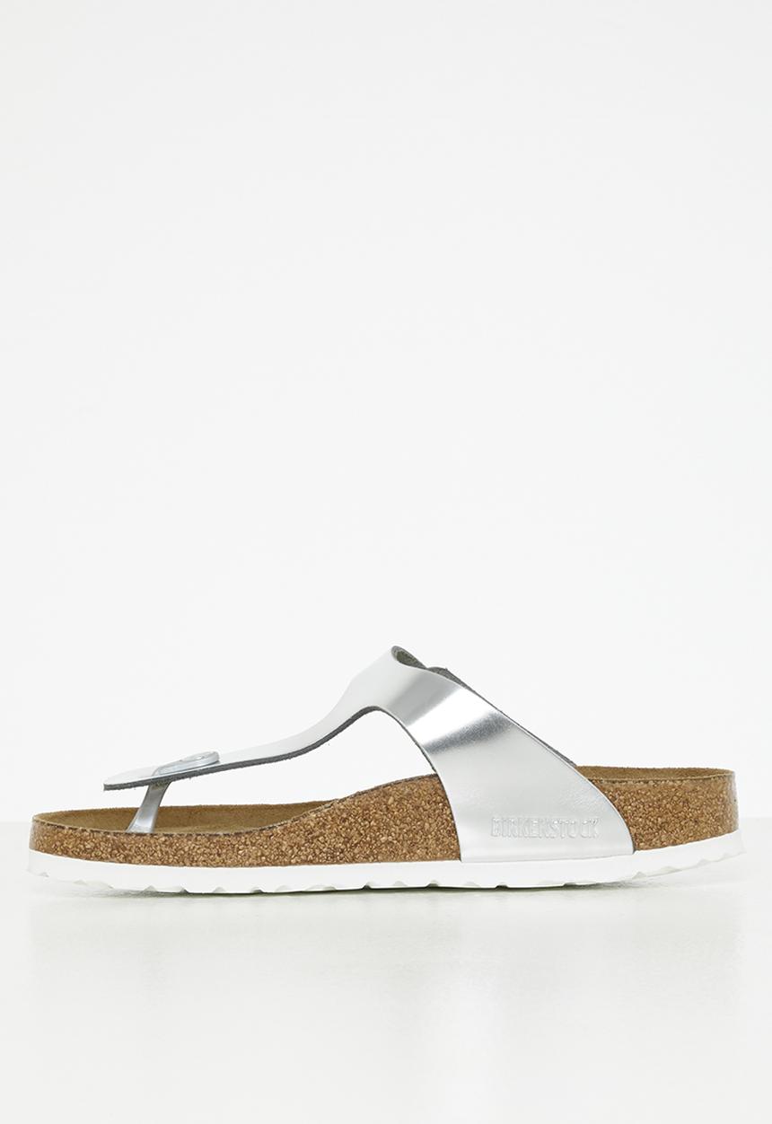 Birkenstock - Gizeh sfb metallic leather narrow - metallic silver